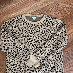 J Crew Leopard Print Sweater in Size Large